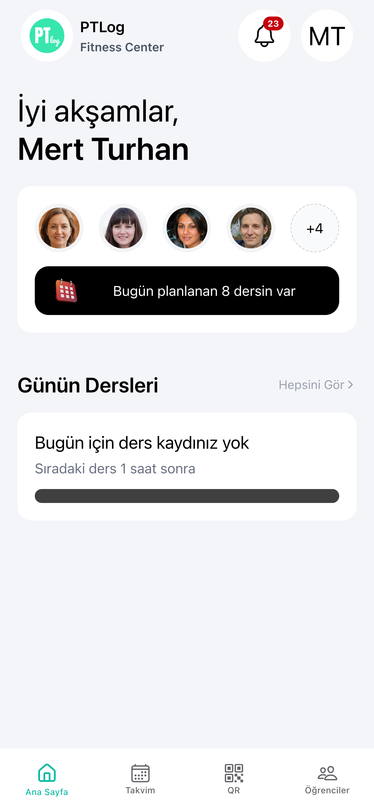App main menu